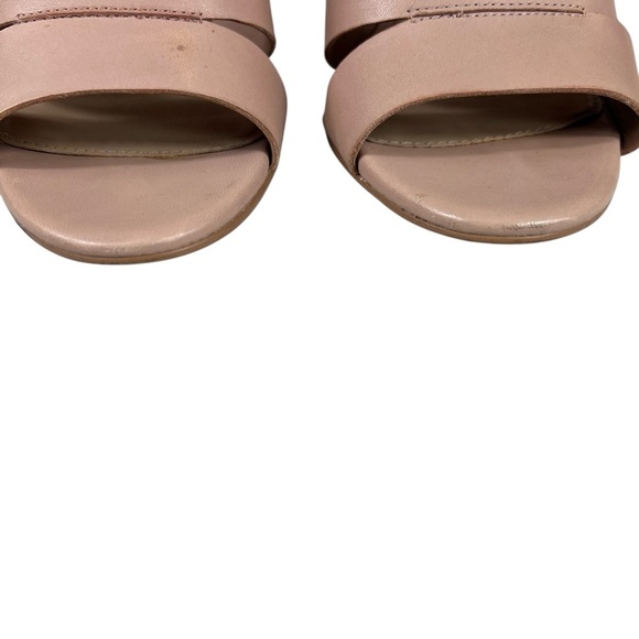 ALDO Caparosa Bone Leather Blush Pink Ankle Strap Block Heel Sandals Open Toe - Picture 7 of 13